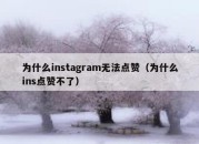 为什么instagram无法点赞（为什么ins点赞不了）