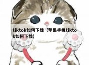 tiktok如何下载（苹果手机tiktok如何下载）