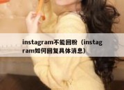 instagram不能回粉（instagram如何回复具体消息）