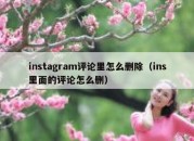 instagram评论里怎么删除（ins里面的评论怎么删）