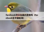 facebook可以在国内使用吗（facebook在中国能用）