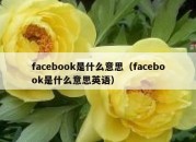 facebook是什么意思（facebook是什么意思英语）