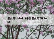 怎么用tiktok（中国怎么用TikTok）