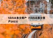 tiktok多少用户（tiktok多少用户2023）