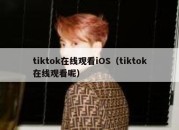 tiktok在线观看iOS（tiktok在线观看呢）