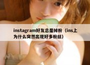 instagram好友总是掉粉（ins上为什么突然出现好多粉丝）