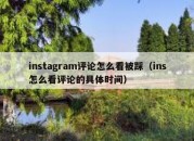 instagram评论怎么看被踩（ins怎么看评论的具体时间）