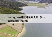 instagram可以评论别人吗（instagram有评论吗）