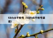 tiktok千粉号（tiktok千粉号渠道）