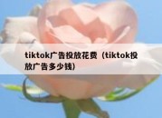 tiktok广告投放花费（tiktok投放广告多少钱）