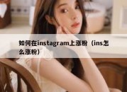 如何在instagram上涨粉（ins怎么涨粉）