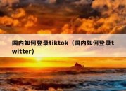 国内如何登录tiktok（国内如何登录twitter）