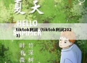 tiktok利润（tiktok利润2023）