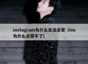 instagram为什么无法点赞（ins为什么点赞不了）