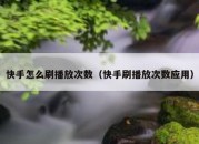 快手怎么刷播放次数（快手刷播放次数应用）