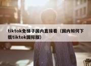 tiktok免梯子国内直接看（国内如何下载tiktok国际版）