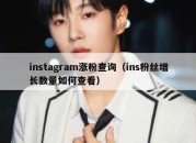 instagram涨粉查询（ins粉丝增长数量如何查看）