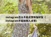 instagram怎么不能点赞和加好友（instagram不能给别人点赞）