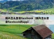 国内怎么登录facebook（国内怎么登录facebook的app）