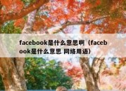 facebook是什么意思啊（facebook是什么意思 网络用语）