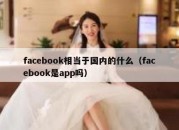 facebook相当于国内的什么（facebook是app吗）