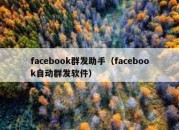 facebook群发助手（facebook自动群发软件）