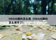 tiktok国内怎么用（tiktok国内怎么用不了）