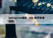 instagram增粉（ins 如何快速增粉）