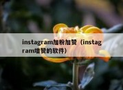 instagram加粉加赞（instagram增赞的软件）