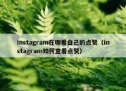 Instagram在哪看自己的点赞（instagram如何查看点赞）