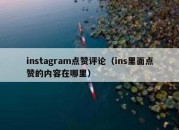 instagram点赞评论（ins里面点赞的内容在哪里）