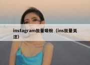 instagram批量吸粉（ins批量关注）