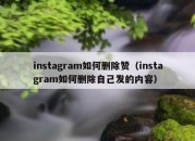 instagram如何删除赞（instagram如何删除自己发的内容）