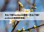 怎么下载facebook视频（怎么下载Facebook视频到电脑）