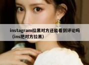 instagram拉黑对方还能看到评论吗（ins把对方拉黑）