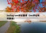 instagram评论翻译（ins评论如何翻译）