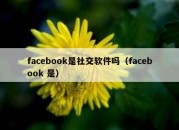 facebook是社交软件吗（facebook 是）