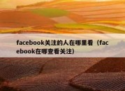 facebook关注的人在哪里看（facebook在哪查看关注）