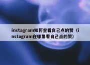 instagram如何查看自己点的赞（instagram在哪里看自己点的赞）