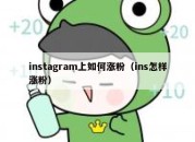 instagram上如何涨粉（ins怎样涨粉）