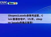Shopee/Lazada多账号运营，Ciuic香港住宅IP，15/月，shopee lazada市场占有率！