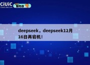deepseek，deepseek12月16日再宕机！