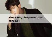 deepseek，deepseek什么时候发布的！