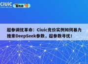 超参调优革命：Ciuic竞价实例如何暴力搜索DeepSeek参数，超参数寻优！