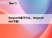 deepseek能干什么，deepsukebe下载！