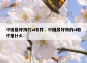 中国最好用的ai软件，中国最好用的ai软件是什么！