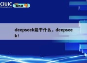 deepseek能干什么，deepseek！