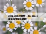 deepseek电脑版，deepseek电脑版值得购买吗！
