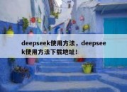 deepseek使用方法，deepseek使用方法下载地址！