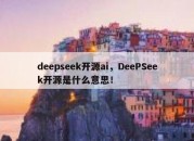 deepseek开源ai，DeePSeek开源是什么意思！